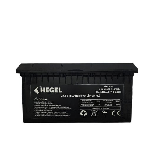 HEGEL LİFEPO4 LİTYUM AKÜ 25.6V 150AH 3840Wh BLUETOOTH'LU