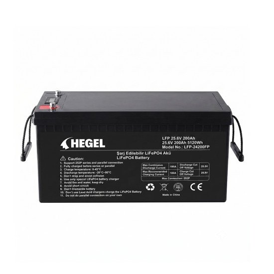HEGEL LİFEPO4 LİTYUM AKÜ 25.6V 200AH HEGEL LİFEPO4 LİTYUM AKÜ 25.6V 200AH